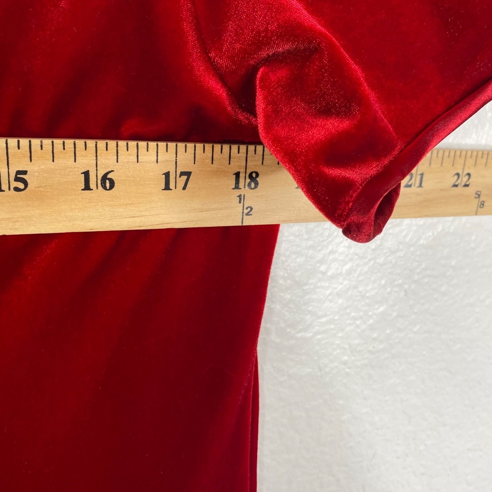 Coldwater Creek Women's Velvet Long Short Sleeves Holiday Dress Red Size 12 - Picture 10 of 13